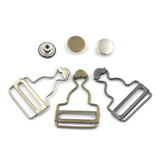 Bluemoona 10 sets - 35mm Dungaree Buckles Fastener Clip Brace Suspender Bib Butt