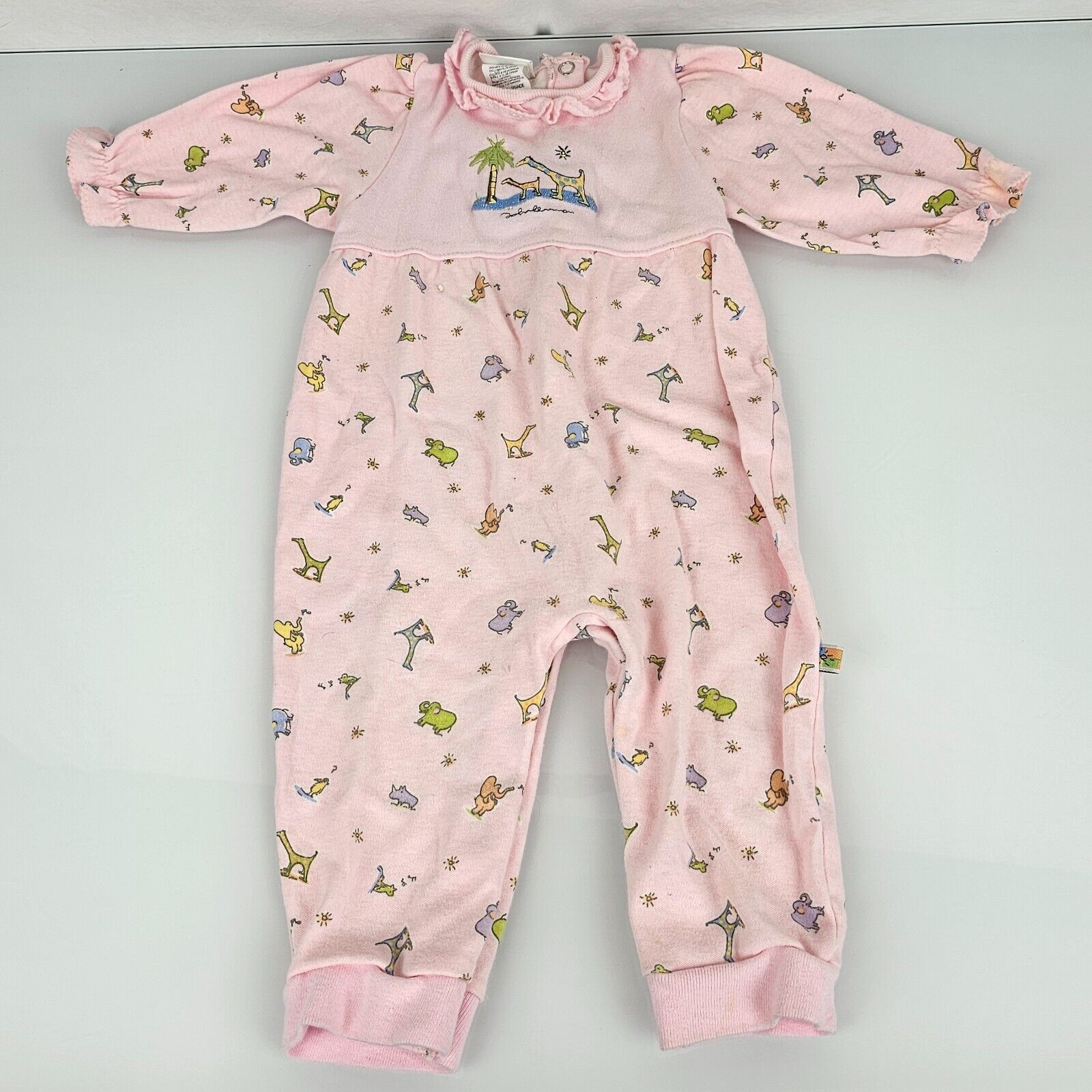 Baby Girl Clothes Vintage Carter's 6-9 Month Pink John Lennon Giraffe Romper - $29.69