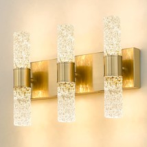 Gold Bathroom Light Fixture, Modern Gold Vanity Light For Bathroom, Crystal 6 Li - £159.32 GBP