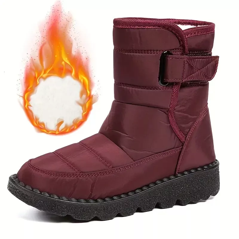 Cozy Comfort: Women&#39;s Fur-Lined Waterproof Snow Boots, Size 8 1/2 for Op... - $475.18 MXN