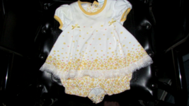 BABY CONNECTION 3 mos.one pc w/dress front yellow flowers lace trim (bab... - $5.94