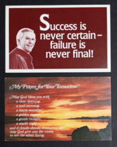 Dr Robert Schuller Inspirational Prayer &amp; Success CA UNP Postcards 1970s (Qty 2) - £11.80 GBP