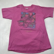 Kiawah Island Golf Resort Ocean Course T Shirt Women’s L Pink Hibiscus Anvil VTG - £10.96 GBP