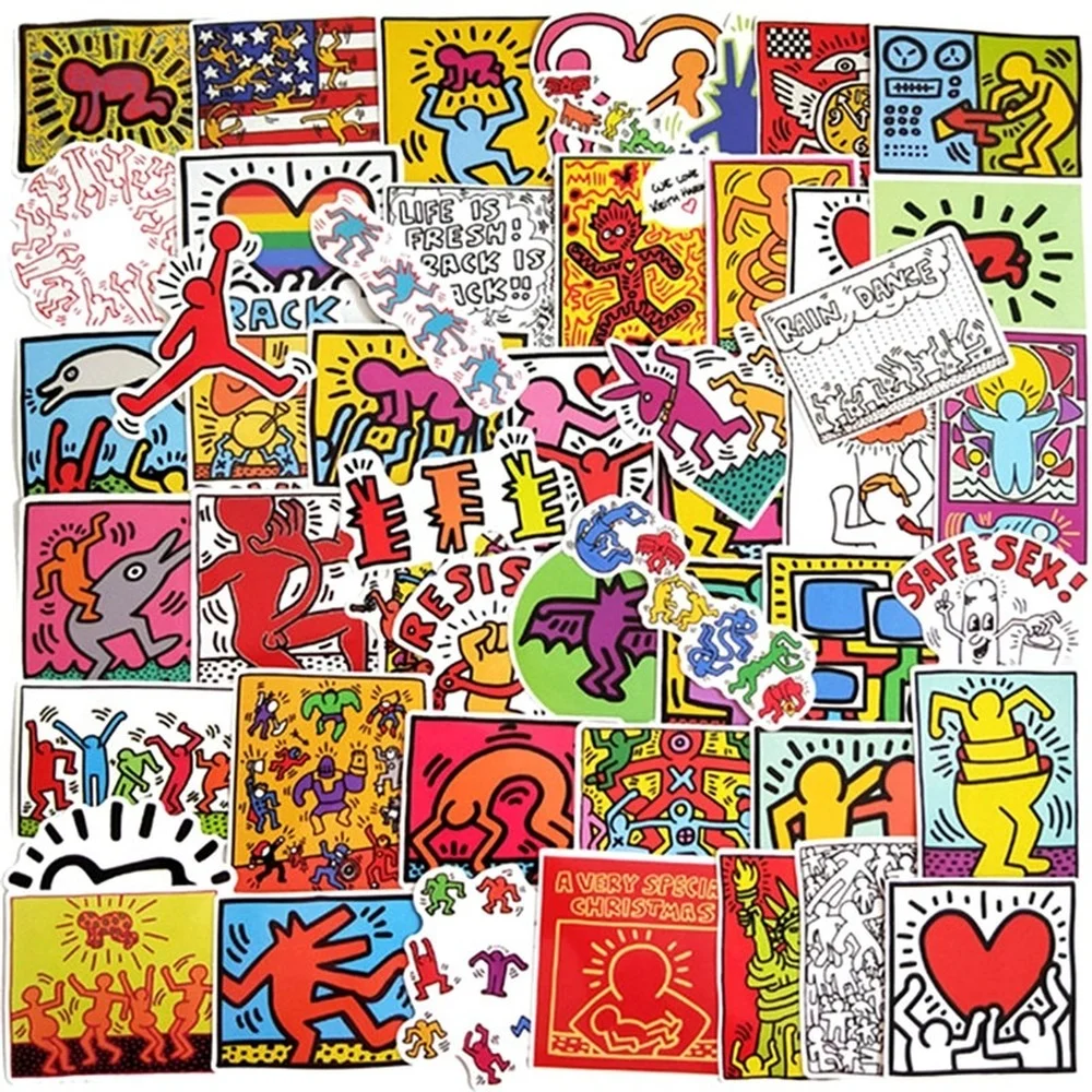 10/30/50PCS Keith Haring Waterproof Sticker for Decal Laptop Motorcycle Luggage  - £62.53 GBP
