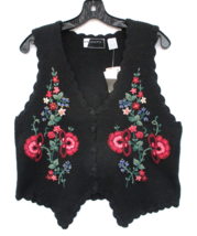 New Concepts Sweater Vest Womens Large Ramie Cotton Crewel Floral NEW with Tags - £17.76 GBP