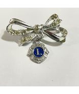 VTG. Slivertone Bow / Ribbon w/ rhinestones By Leavens - $11.64 CAD