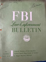 FBI Law Enforcement Bulletin October 1955 J Edgar Hoover Herbert Bechtel... - $47.50