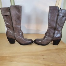 Womans Born Maleri Leather Midcalf Distressed Leather Boots  Size  7 - £37.76 GBP