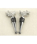 Set of 2 Metal Bottle Stoppers, Grape Cluster Finials, 3 Seals, Mixing B... - $19.86 CAD
