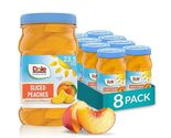 Dole Fruit Jars, Yellow Cling Sliced Peaches,23.5 Oz Resealable Jars, 8 ... - £22.02 GBP