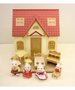 Vintage Calico Critters Sylvanian Families Cottage &amp; Rabbit Family &amp; Acc... - $38.99