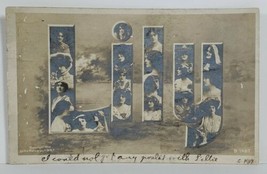 Rppc Lily Large Letter Victorian Women 1906 Martinsburg Wv Welshans Postcard N10 - £11.20 GBP