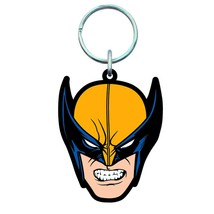 Wolverine X-Men Mask Soft Touch PVC Keychain Yellow - £4.73 GBP