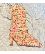 Handmade Cloth Jeweled Hanging Boot Stuffed Floral Plush Novelty 10 Inch... - €8,62 EUR