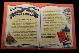 VTG Linen Postcard #12 Gun Feud Last Man Oren Arnold True Stories Wild West - $16.73 CAD