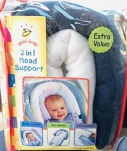 Gold bug 2-in-1 Infant Baby Car Seat Head Support Blue &amp; White- NIB - $12.25
