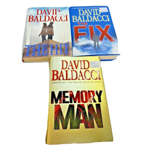 3 David Baldacci Book Lot The Fix The Hit Memory Man Hardcover Dust Jacket Used - £5.36 GBP