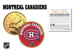 Montreal Canadiens Nhl Hockey 24K Gold Plated Canadian Quarter Coin * Licensed * - £6.88 GBP