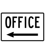 AnyStickerYouWant - Black and White Office to the Left Aluminum Sign 8&quot; ... - €8,56 EUR