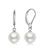 925 Sterling Silver White Pearl Dangle Drop Earrings for Women - £11.15 GBP