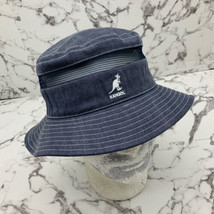 Kangol Distressed Cotton Denim Blue Mesh Bucket Hat - £77.11 GBP