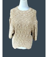 NEW DIRECTIONS LADIES TAN ASYMMETRICAL CABLE KNIT PALM LIFE TOP SWEATER ... - £40.80 GBP