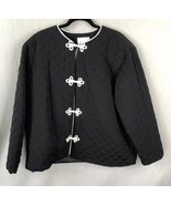 Susan Graver Womens L Jacket Style Black Quilted Asian Japanese Career W... - $38.36 CAD
