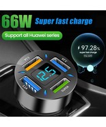 66W 4-Port USB Car Charger Fast Charging PD Quick Charge 3.0 USB C Car P... - £4.73 GBP+