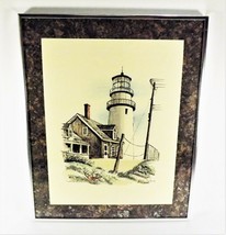 Cape Cod Lighthouse by D. Grose (Listed 1901-2016) Lithograph Matted &amp; Framed - $47.46