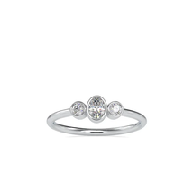 Polished Engagement Austere Three Stone Moissanite Diamond White Gold Ri... - $550.00
