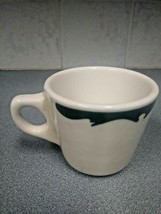 Buffalo China Crest Style Restaurant Ware Diner Coffee Cup Mug / Green on White - £4.25 GBP