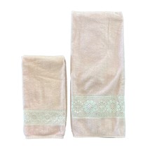 Vintage Canon Monticello Light Pink Towel Set Bath Towel Hand Towel Lace... - £15.06 GBP
