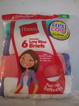Hanes Girls' Cotton Brief 6-Pack Assorted, Size 12 Tagless, New Sealed 7389 - £7.11 GBP