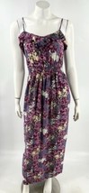 Mimi Chica Maxi Dress Size Medium Purple Flounce Smocked Waist Long Womens - £23.40 GBP