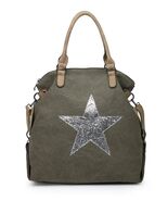 Canvas Star Bag - Khaki - $52.68 CAD