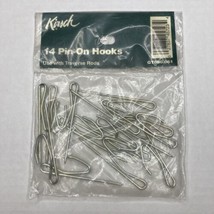 14 Kirsch Drapery Hooks Pin On Silver Metal For Traverse Curtain Rods 2.75” - £4.59 GBP