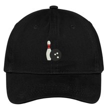 Trendy Apparel Shop Bowling Ball and Pin Embroidered Soft Low Profile Cotton Cap - £15.97 GBP