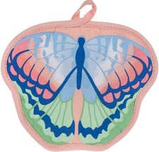 1 Printed Jumbo Cotton Pot Holder (7&quot; x 8.5&quot;) COLORFUL BUTTERFLY,pinkish back,HL - £6.25 GBP