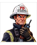 Firefighter Decal Sticker White Helmet&#39;s Kill Brain Cells Version 1 AI G... - $3.95+