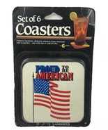 Vintage 1980’s “PROUD TO BE AMERICAN” Conimar Coasters Set of 6 NOS - £12.46 GBP