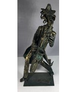 Brass Metal Sculpture Jazz Saxophone Rustic Folk Man Signed Grum 9” Tall... - $762.19 MXN