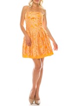 Adrianna Papell Embroidered Lace Over Satin Dress Marigold - $426.86 MXN+