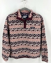 Lands End Womens Fleece Jacket Sz M Petite Purple Orange Burgundy Snap P... - £31.15 GBP