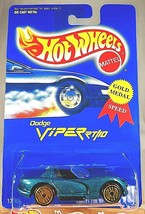 1991 Hot Wheels Blue Card #210 DODGE VIPER RT/10 Green Variant w/Gold UH Sp-Vari - £8.20 GBP