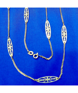 Vintage Estate Deco Necklace Elegant Nouveau Design 14k Gold Chain 23&quot; i... - $30,479.63 MXN
