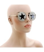 Star Lens Round Sunglasses Retro Festival Rave Glasses - Gold | Silver |... - €12,93 EUR