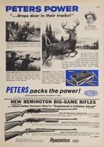 1959 Print Ad Remington Big Game Rifles, Peters Power 30-06 Cartridges Buck Deer - £15.97 GBP