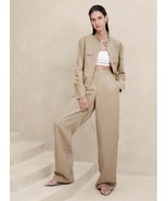 Banana Republic 2024 Womens Large Arcata Tencel Linen Easy Pants Khaki Tan - $54.70 CAD