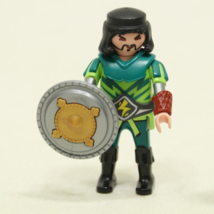 Playmobil Dragon Knight Figure For Knight&#39;s Medieval Castle Green Sheild No Cape - £3.07 GBP