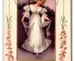 To My Sweetheart Inset Girl White Dress Valentines Raphael Tuck DB Postc... - $7.97